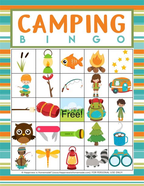 Camping Bingo Free Printables